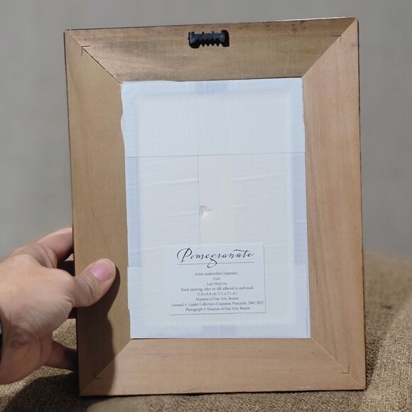 Irises Late Meiji Era Framed Postcard Hand painted On Silk Adhered To Cardstock - Picture 7 of 15